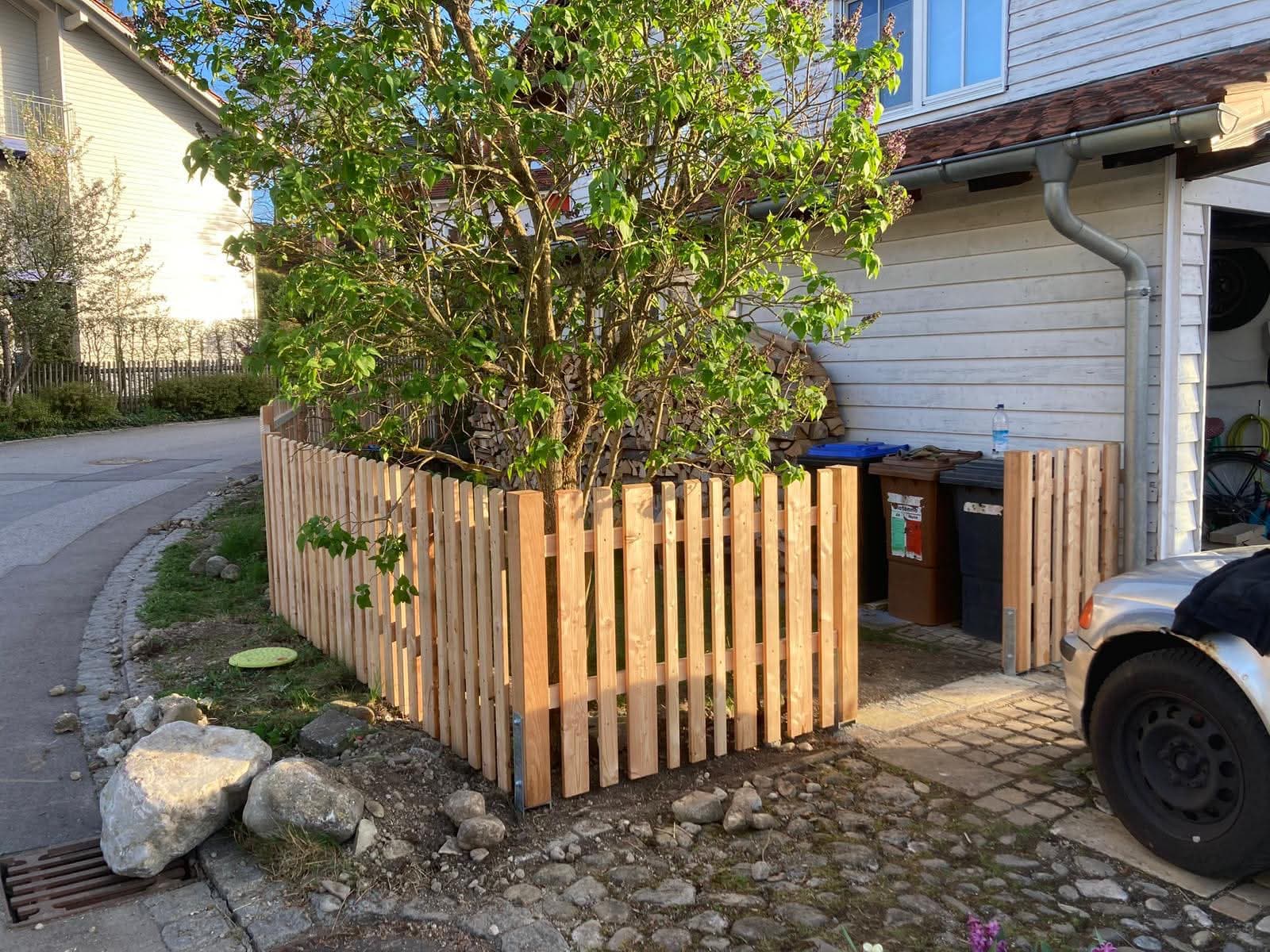 Gartenzaun aus Holz - nachher